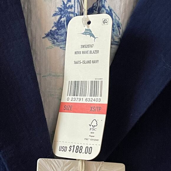 NEW Tommy Bahama Nova Wave Blazer in Navy Size XS - Picture 7 of 11